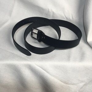 Sleek Black Belt with Metallic Buckle